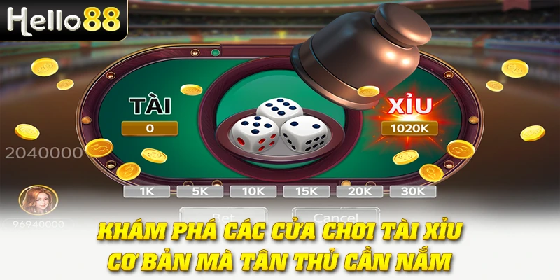 Tài Xỉu Hello88 - Trải Nghiệm Cược Xúc Xắc Đầy Thách Thức 3 Khám phá các cửa chơi Tài Xỉu cơ bản mà tân thủ cần nắm